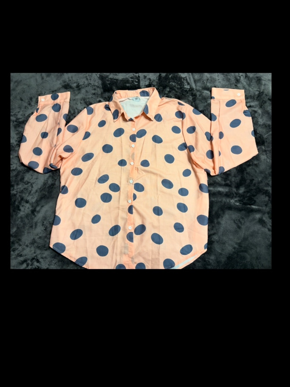 Women’s Peach Polka Dot Button-Up Shirt